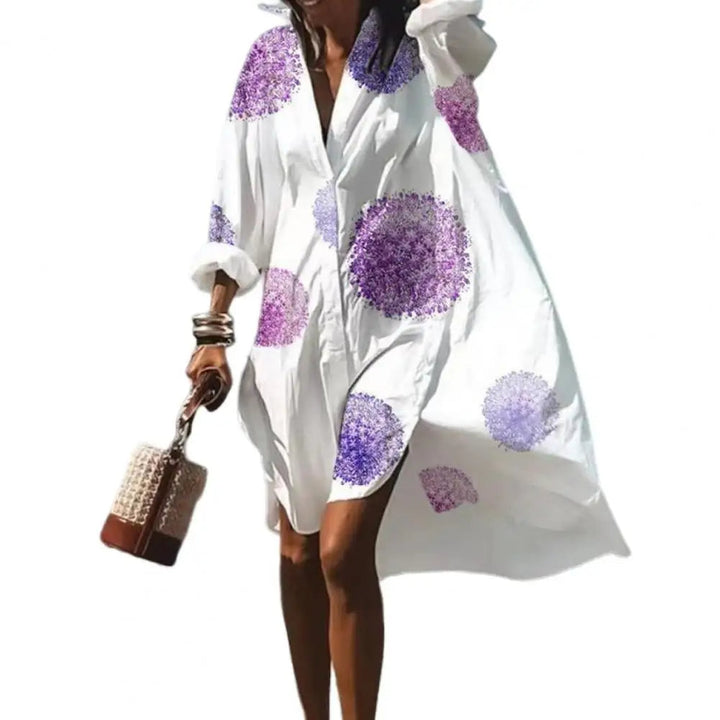 Kvinnors Oversized Sommarklänning med Boho Mönster