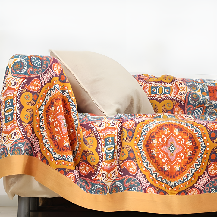 Soluppgång Boho Vändbar Pläd