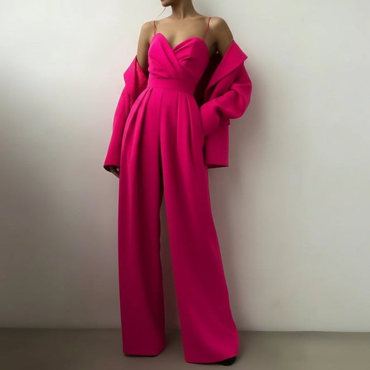 Ärmlös jumpsuit med hög midja för kvinnor