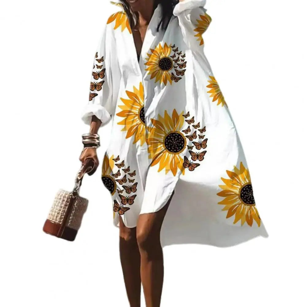 Kvinnors Oversized Sommarklänning med Boho Mönster