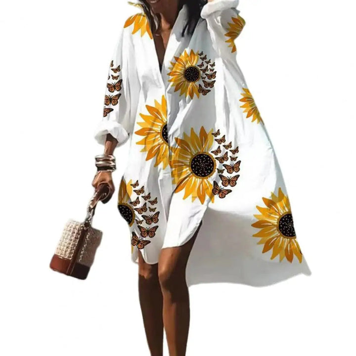 Kvinnors Oversized Sommarklänning med Boho Mönster