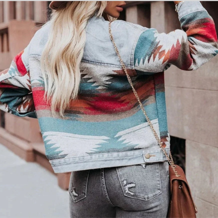 Retro Denim Jacka för Kvinnor