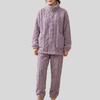 Dragkedja-fram Fleece Pajamaset
