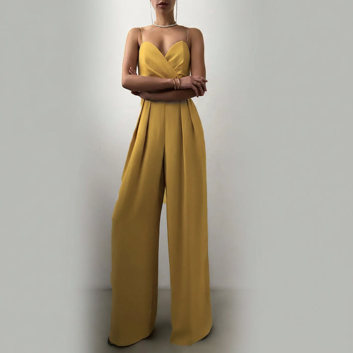 Ärmlös jumpsuit med hög midja för kvinnor