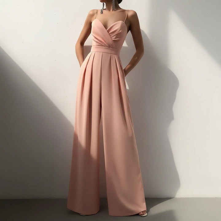 Ärmlös jumpsuit med hög midja för kvinnor