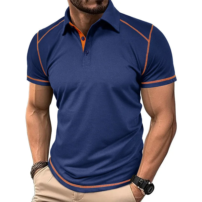 Linje Stil Polo Skjorta för Män