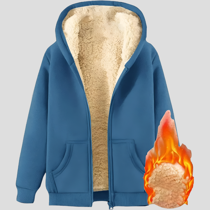Varmhet Fleecefodrad Vinter Hoodie Jacka för Män