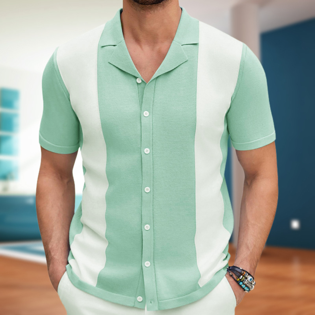 Elegant Herrers Bomulls Casual Skjorta
