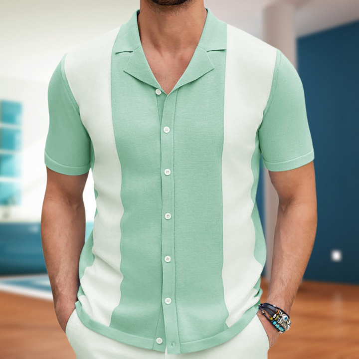 Elegant Herrers Bomulls Casual Skjorta