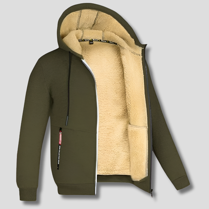 Fleece Pullover med Fårfoder för Män