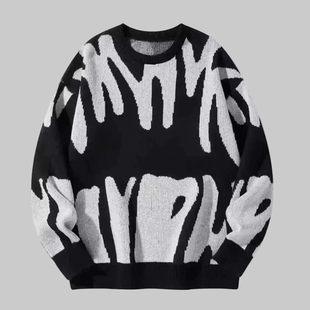 Mjuk Textur - Casual Stickad Pullover för Män