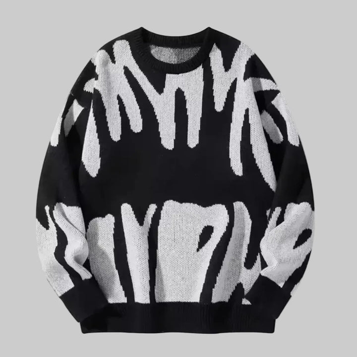 Mjuk Textur - Casual Stickad Pullover för Män