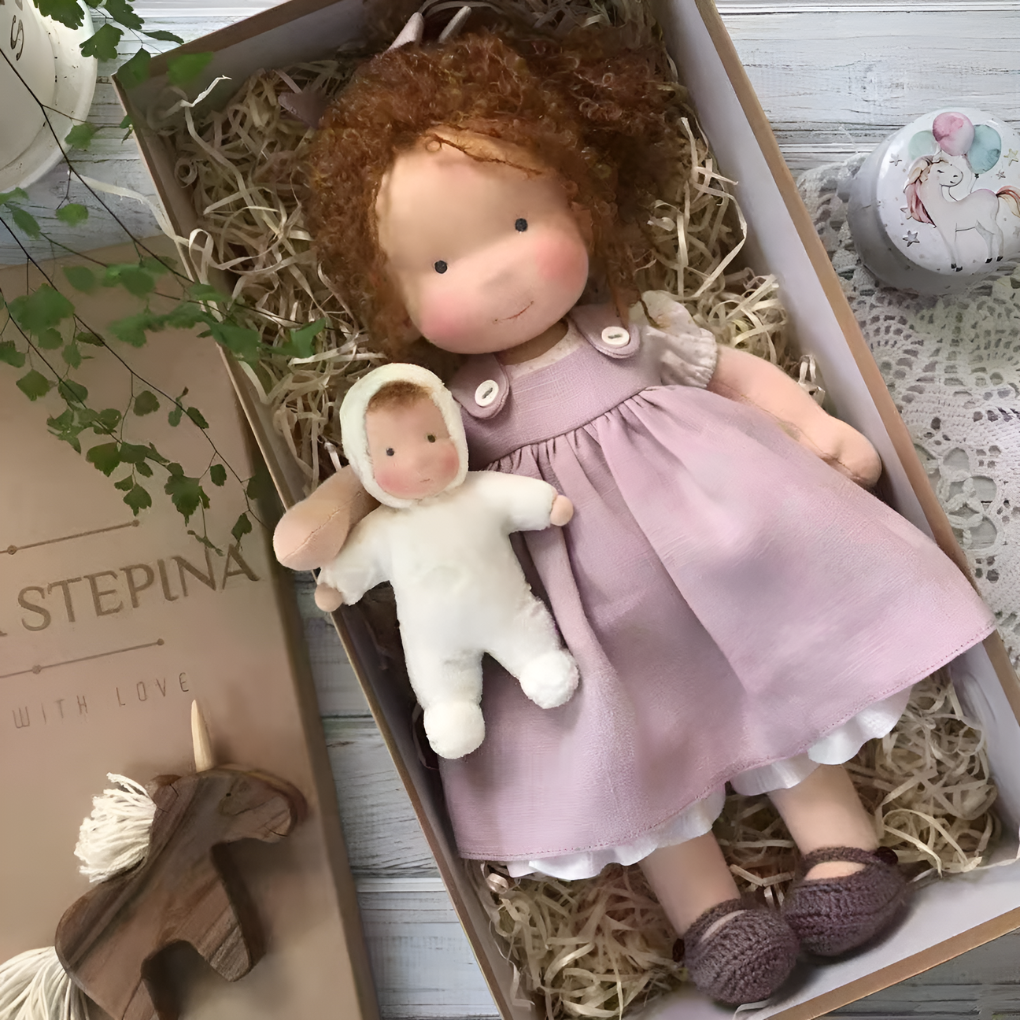 Handgjord Waldorf Kramdoll