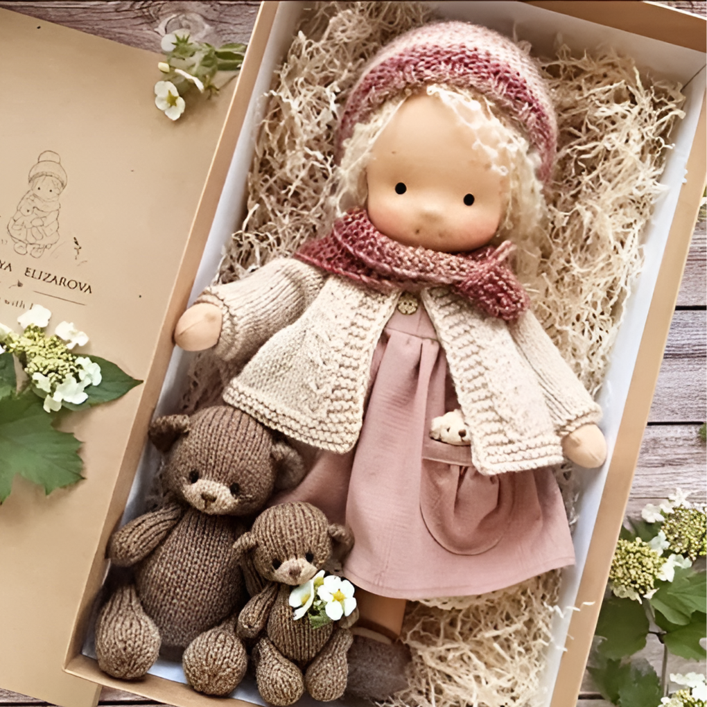 Handgjord Waldorf Kramdoll