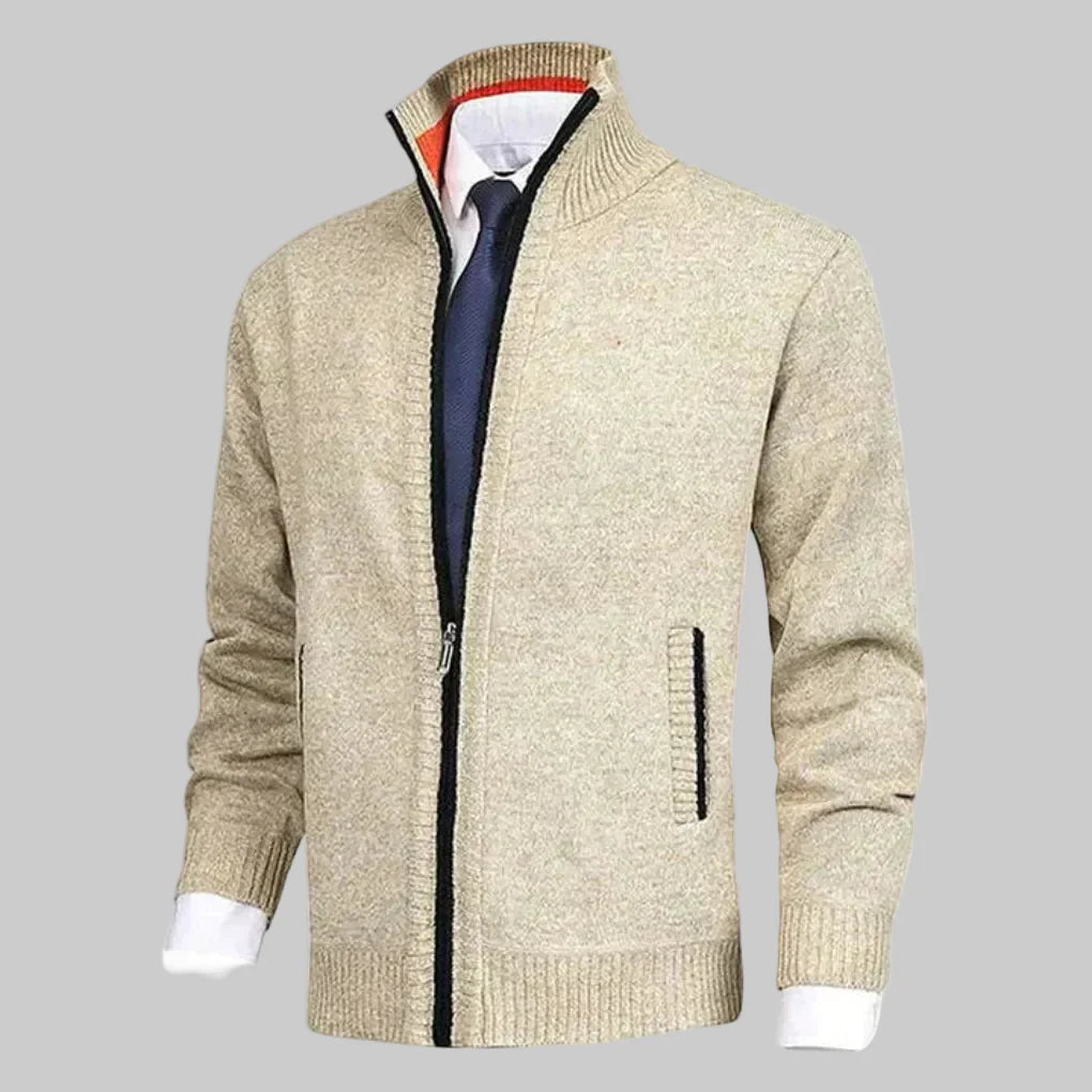 Zip-Up Kardigan för Män