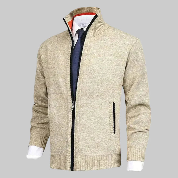 Zip-Up Kardigan för Män