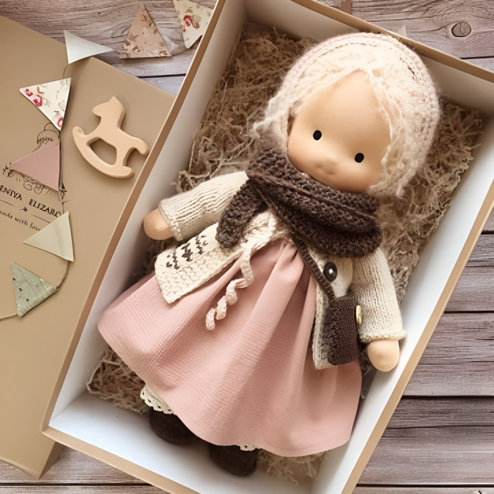Handgjord Waldorf Kramdoll