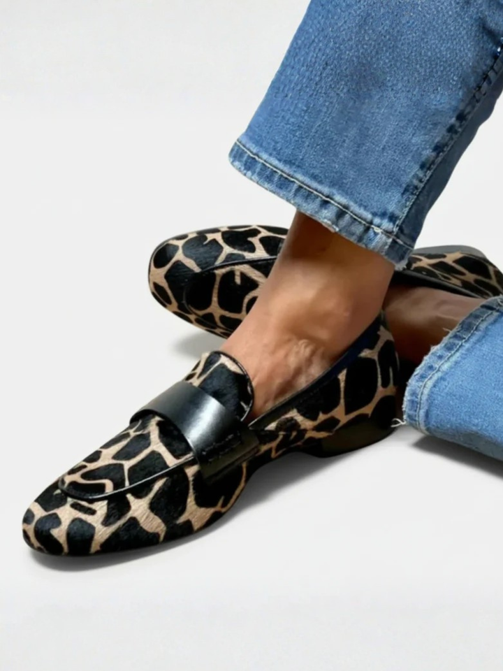 Eleganta loafers med djurmönster för dam