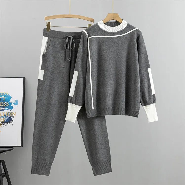 CozyKnits Varm Stickad 2-Delares Set för Kvinnor