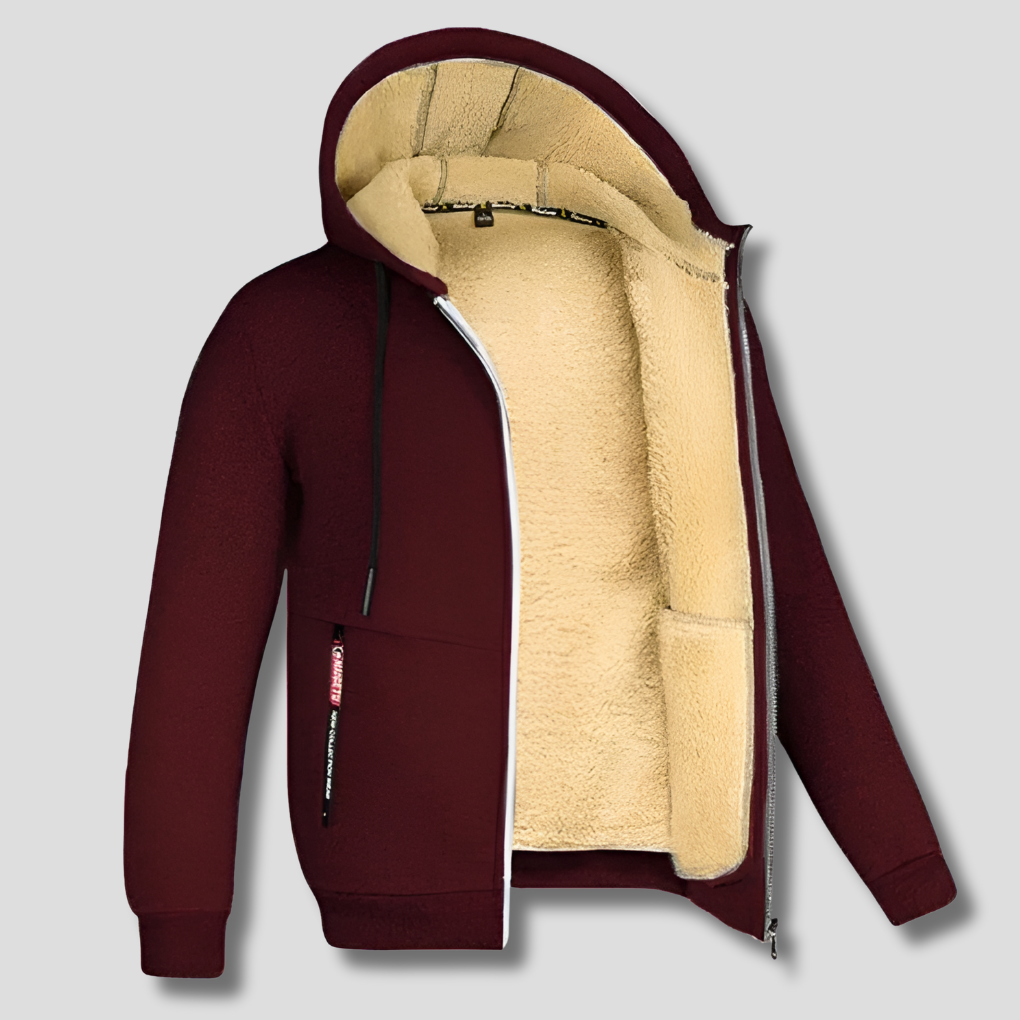 Fleece Pullover med Fårfoder för Män