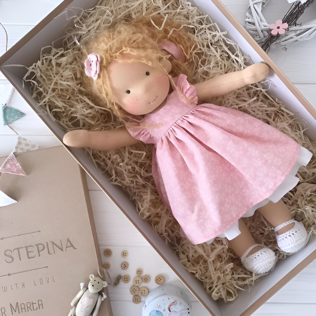 Handgjord Waldorf Kramdoll