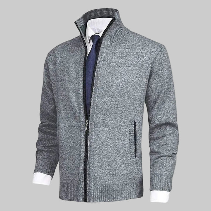 Zip-Up Kardigan för Män
