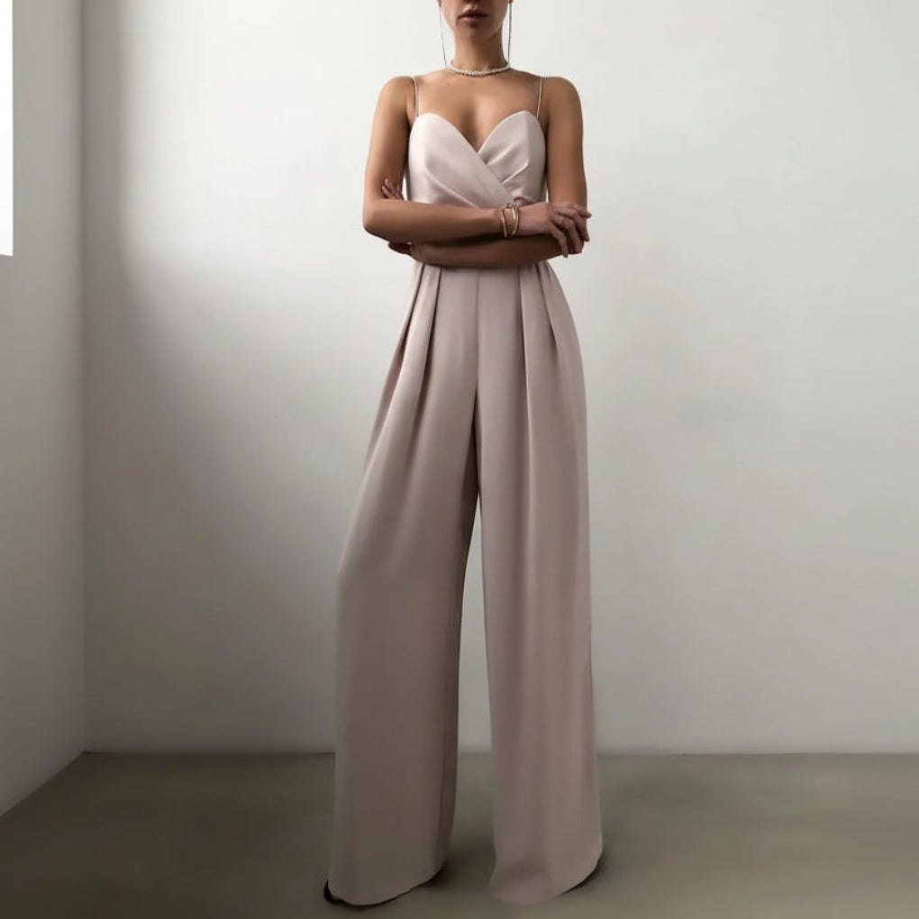 Ärmlös jumpsuit med hög midja för kvinnor