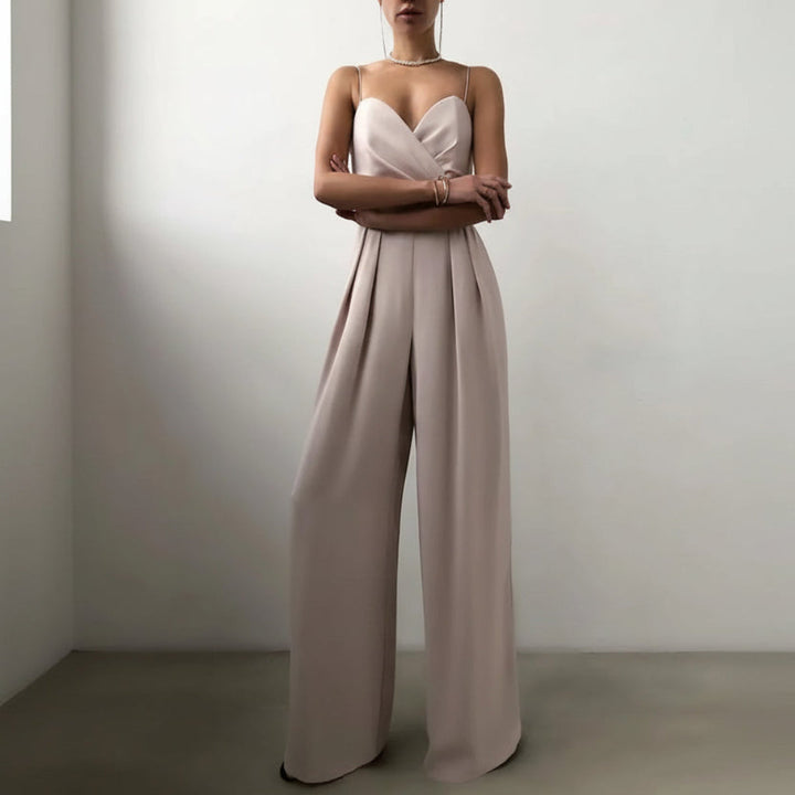 Ärmlös jumpsuit med hög midja för kvinnor