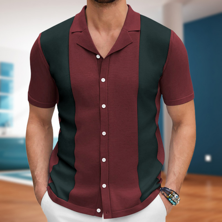Elegant Herrers Bomulls Casual Skjorta