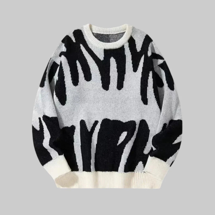 Mjuk Textur - Casual Stickad Pullover för Män