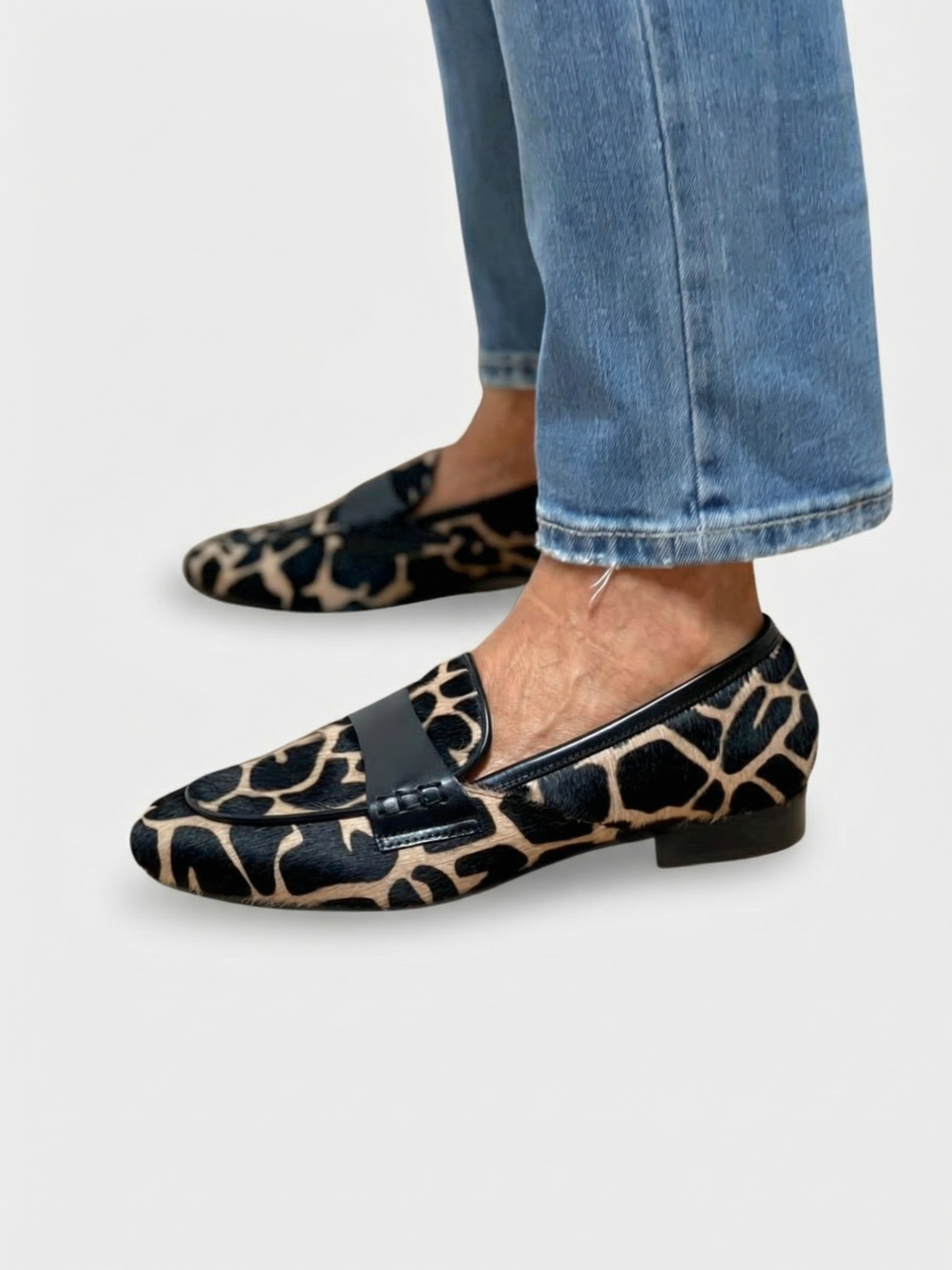 Eleganta loafers med djurmönster för dam