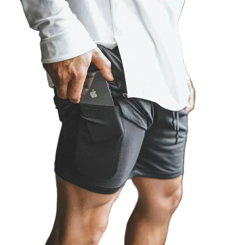 2-i-1 Mäns Sport Shorts