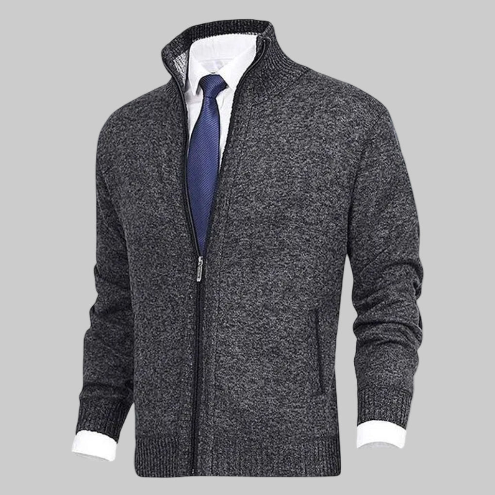 Zip-Up Kardigan för Män