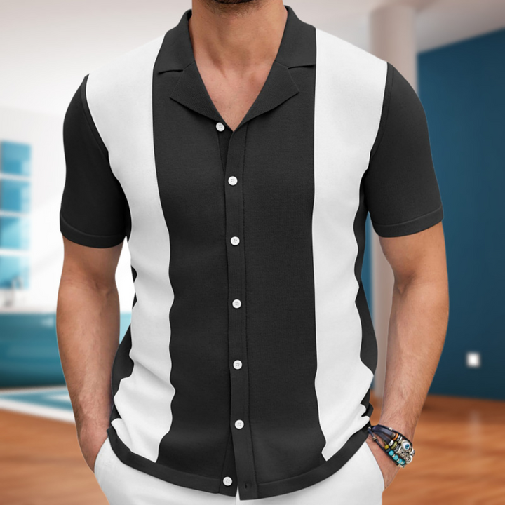 Elegant Herrers Bomulls Casual Skjorta