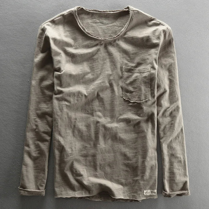 Vintage Bambu Bomull Lang Ärms Topp för Kvinnor