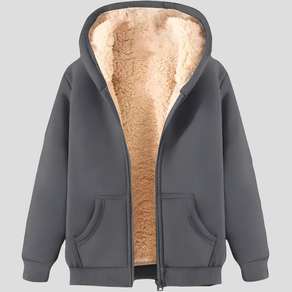 Varmhet Fleecefodrad Vinter Hoodie Jacka för Män