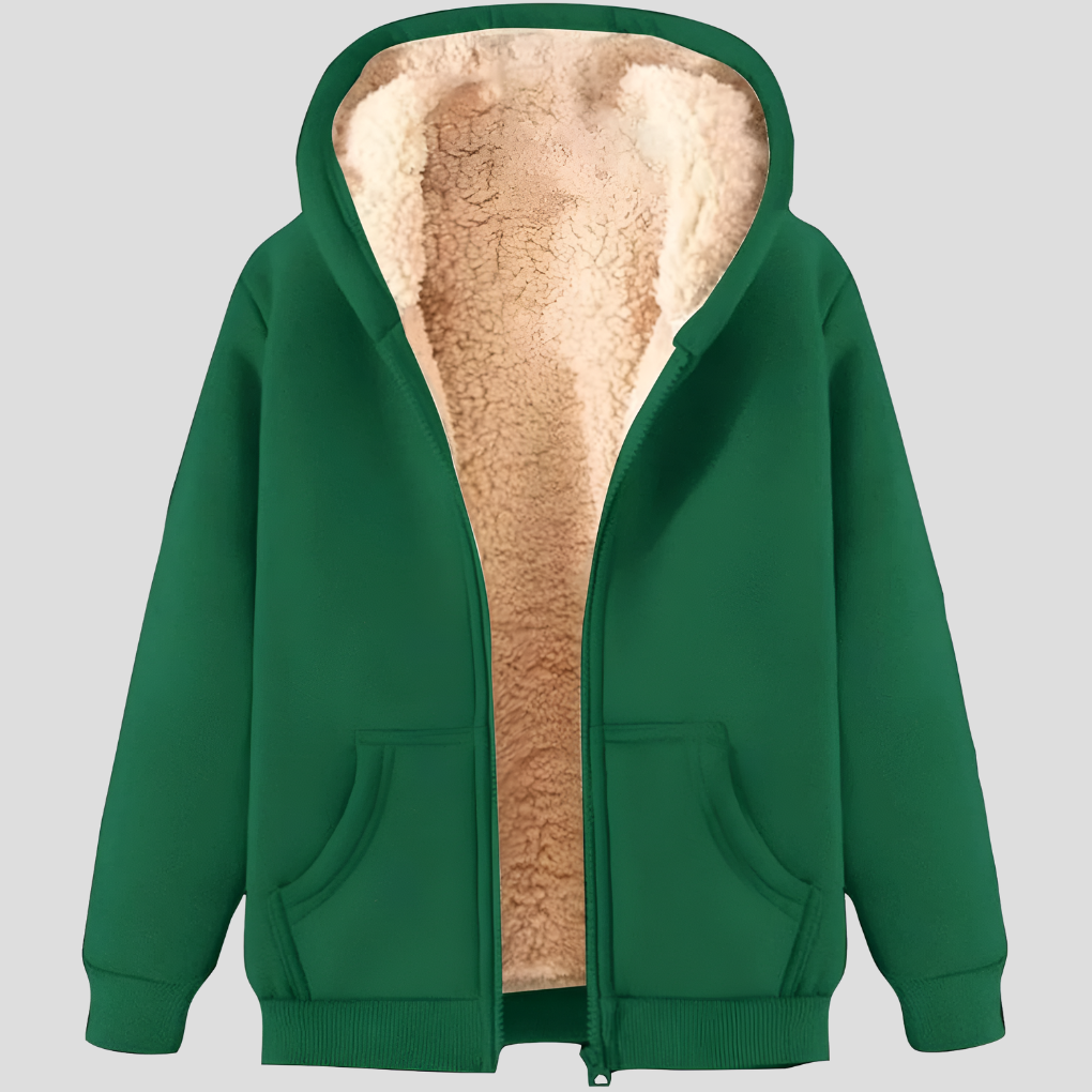 Varmhet Fleecefodrad Vinter Hoodie Jacka för Män