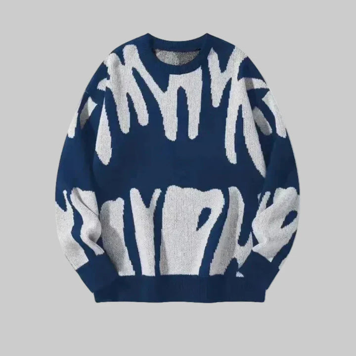 Mjuk Textur - Casual Stickad Pullover för Män