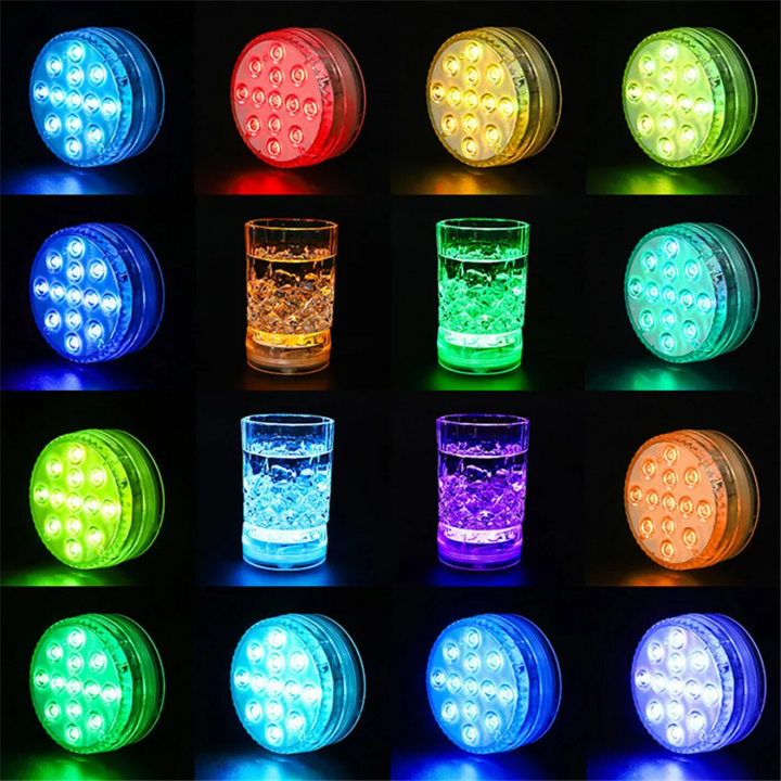 LED Lampa Färg Submersible Pool Lampa med RF Fjärkontroll