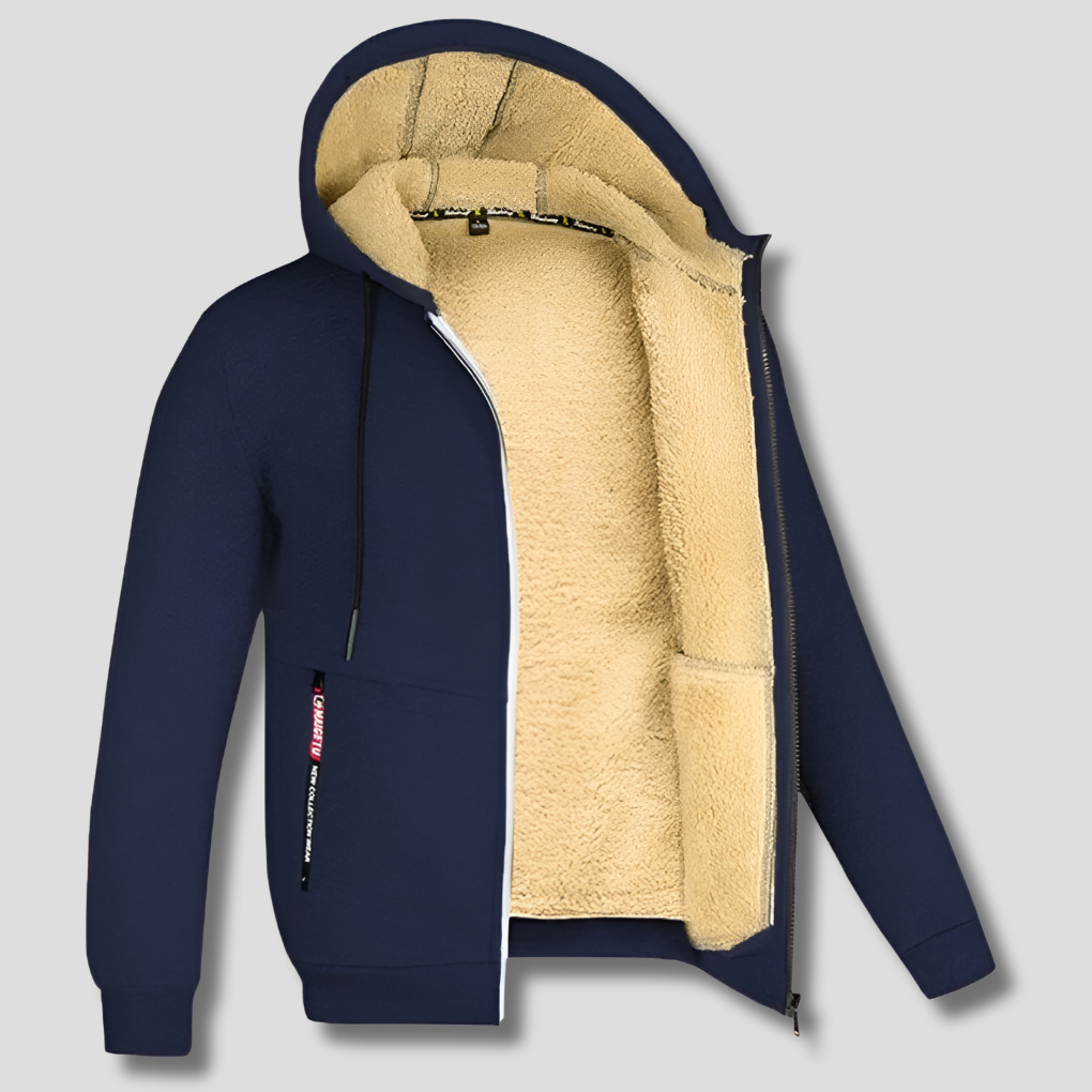 Fleece Pullover med Fårfoder för Män