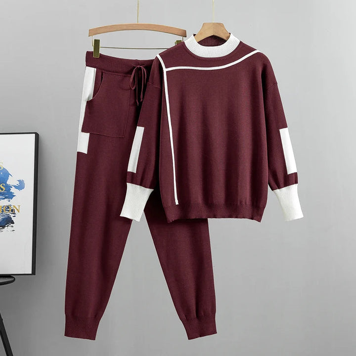 CozyKnits Varm Stickad 2-Delares Set för Kvinnor