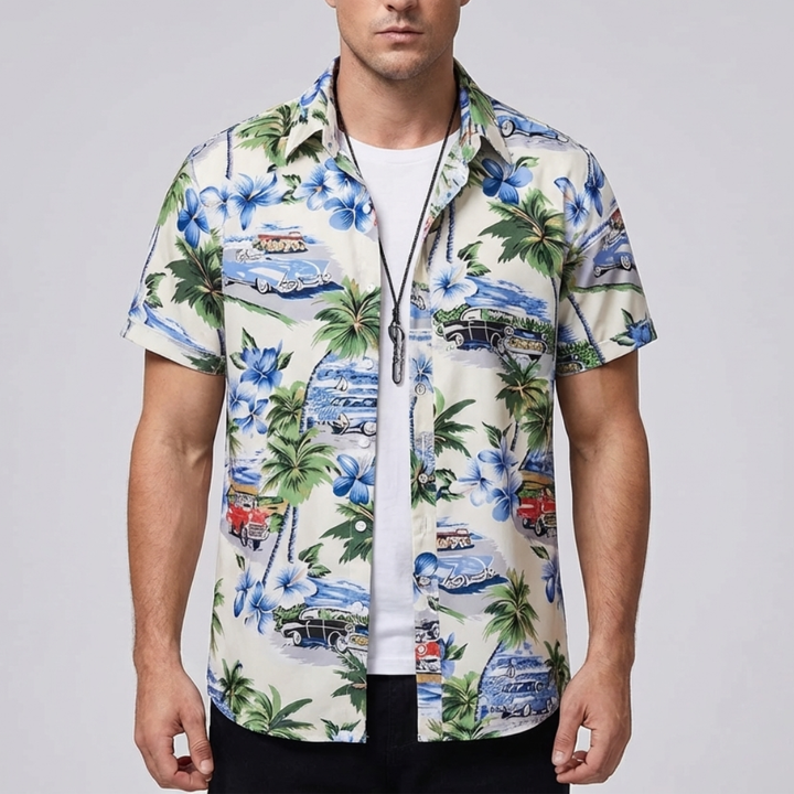 3D Blomtryck Hawaiian Skjorta för Män