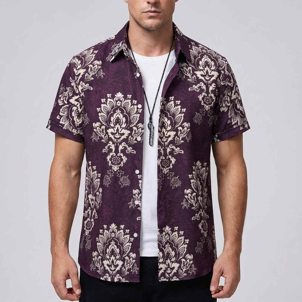 3D Blomtryck Hawaiian Skjorta för Män