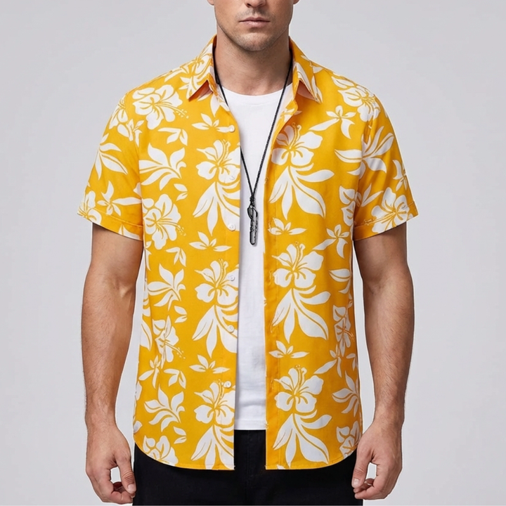 3D Blomtryck Hawaiian Skjorta för Män