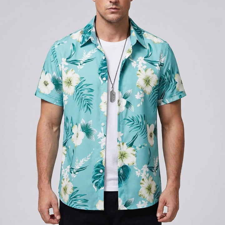 3D Blomtryck Hawaiian Skjorta för Män