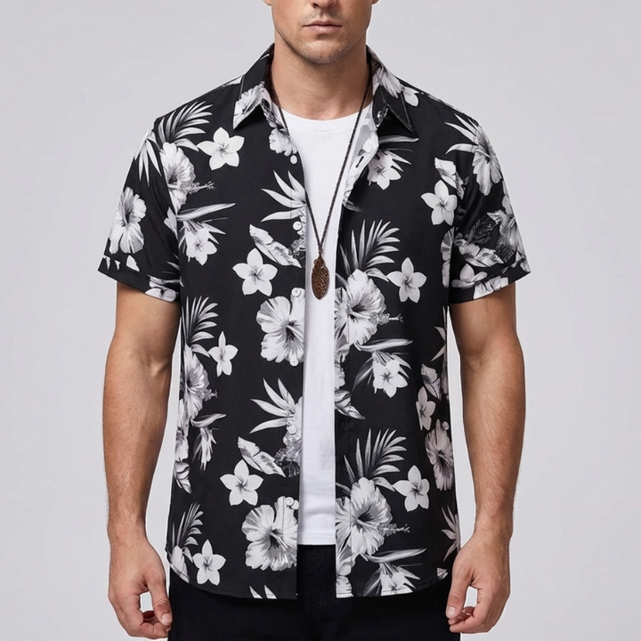 3D Blomtryck Hawaiian Skjorta för Män