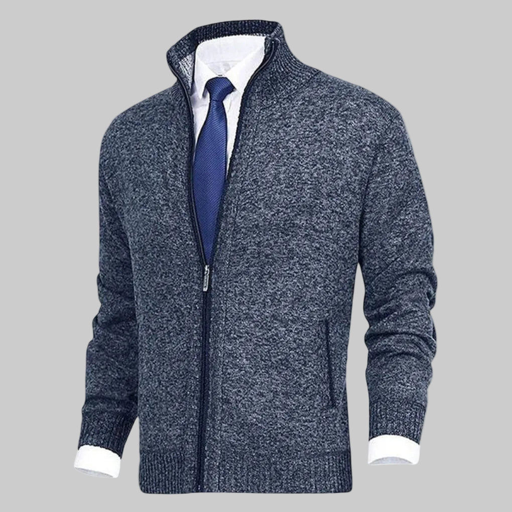 Zip-Up Kardigan för Män