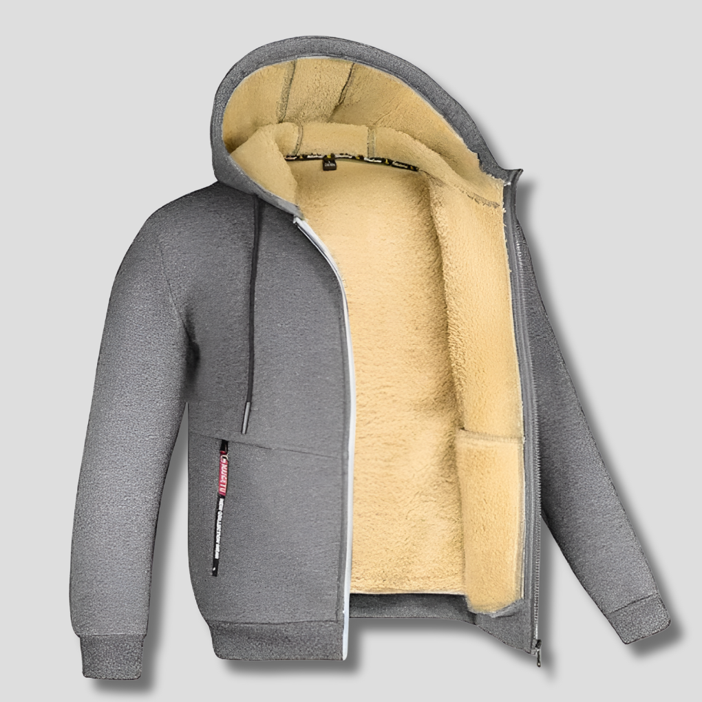 Fleece Pullover med Fårfoder för Män
