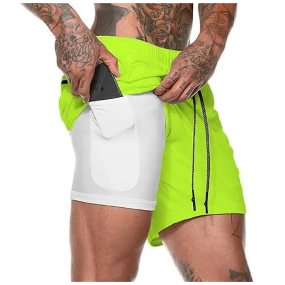 2-i-1 Mäns Sport Shorts