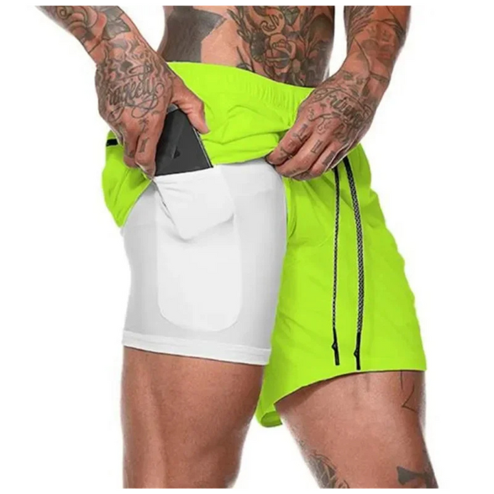 2-i-1 Mäns Sport Shorts